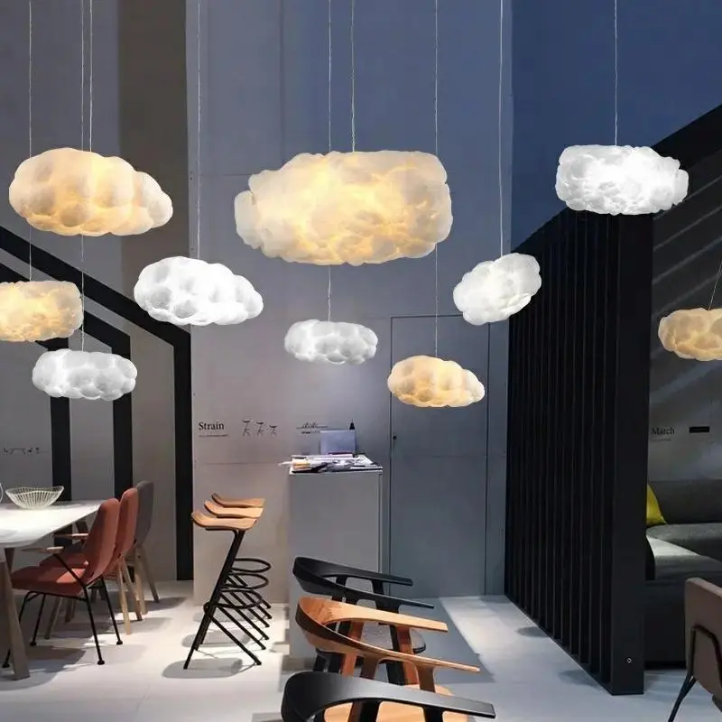 Modern Cloud Ceiling Pendant Light – Cotton Decorative Lamp - Image 4