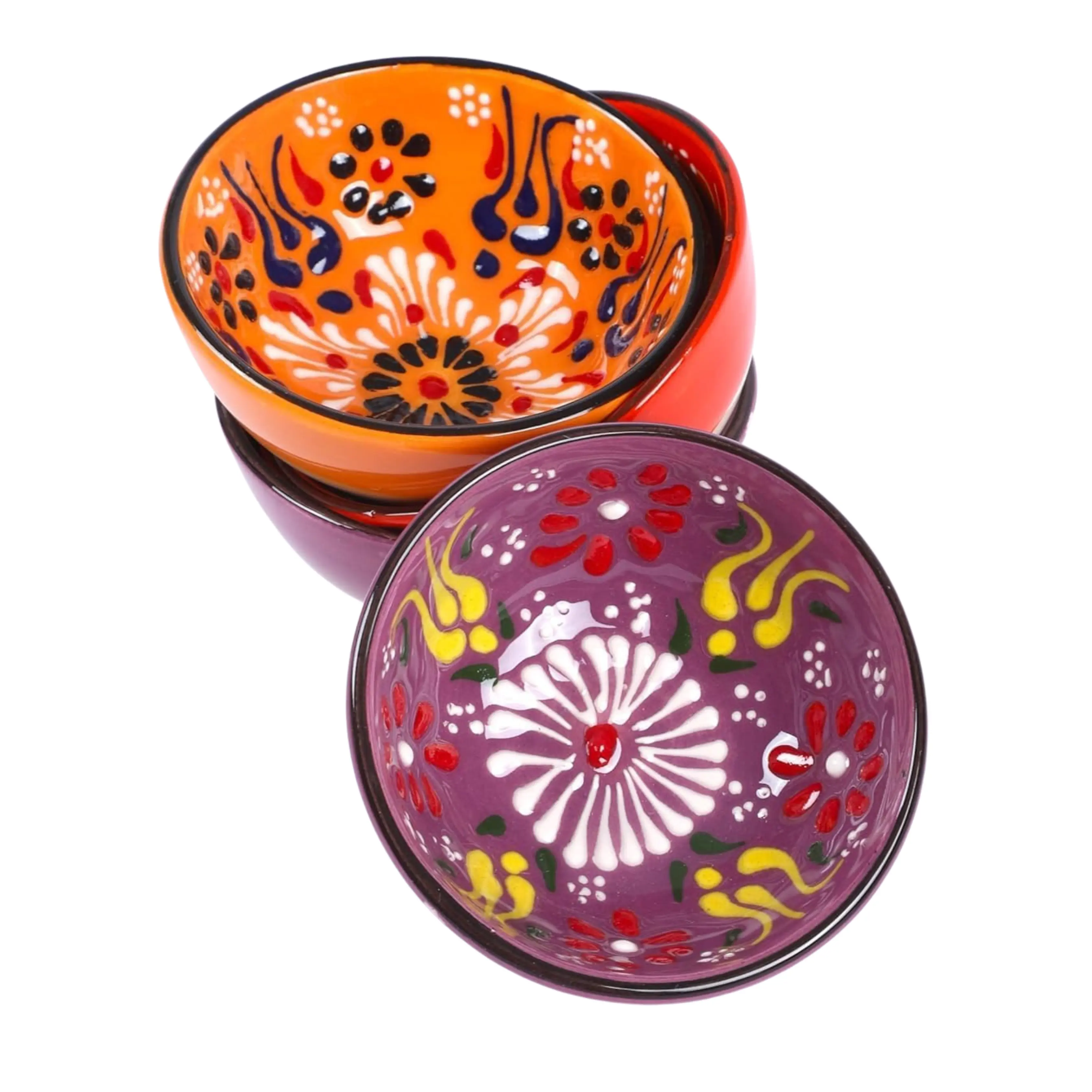 Set of 2 Handmade Ceramic Dipping Bowls - Turkish Style (8cm x 4cm) - Image 1