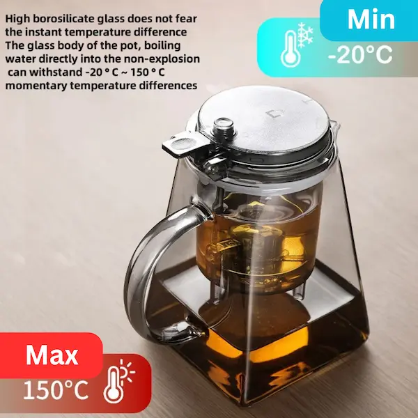 Enchantipot Glass Teapot, 750ml, Built-in Automatic Tea Infuser - Image 3