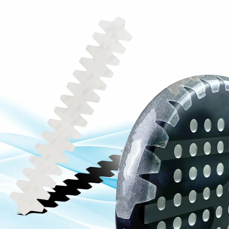 Zigzag Padel Racket Protector – High-Grip Edge Guard Tape for Padel Rackets – 400mm x 65mm Frame Protection – Easy Application – Durable Adhesive – Universal Fit (Transparent) - Image 1