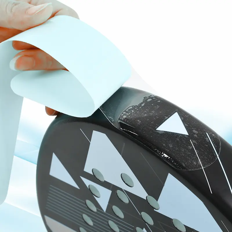 Clear Smooth Padel Racket Edge Protector – Transparent TPU Shield – No Texture – Fits 370x34mm Rackets – Lightweight Impact Guard – 1 Pack - Image 2