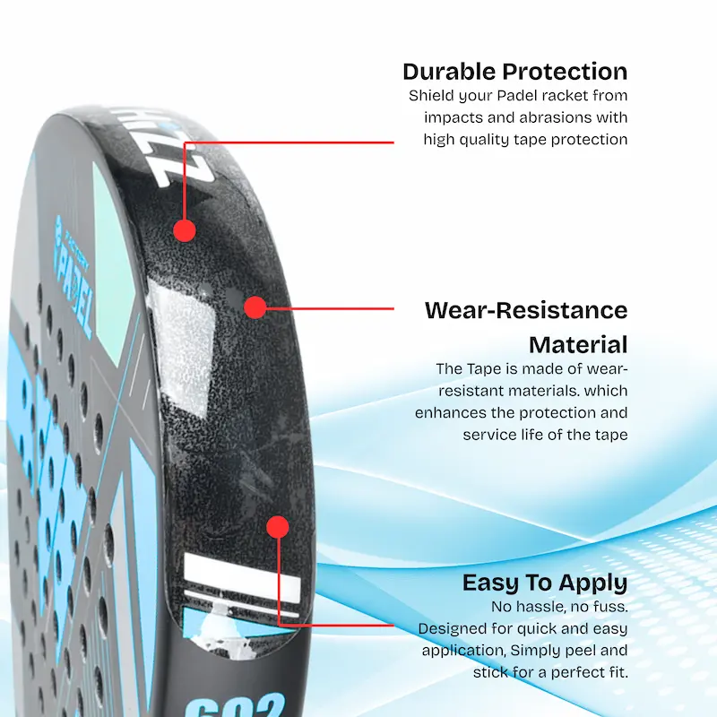 Clear Smooth Padel Racket Edge Protector – Transparent TPU Shield – No Texture – Fits 370x34mm Rackets – Lightweight Impact Guard – 1 Pack - Image 3