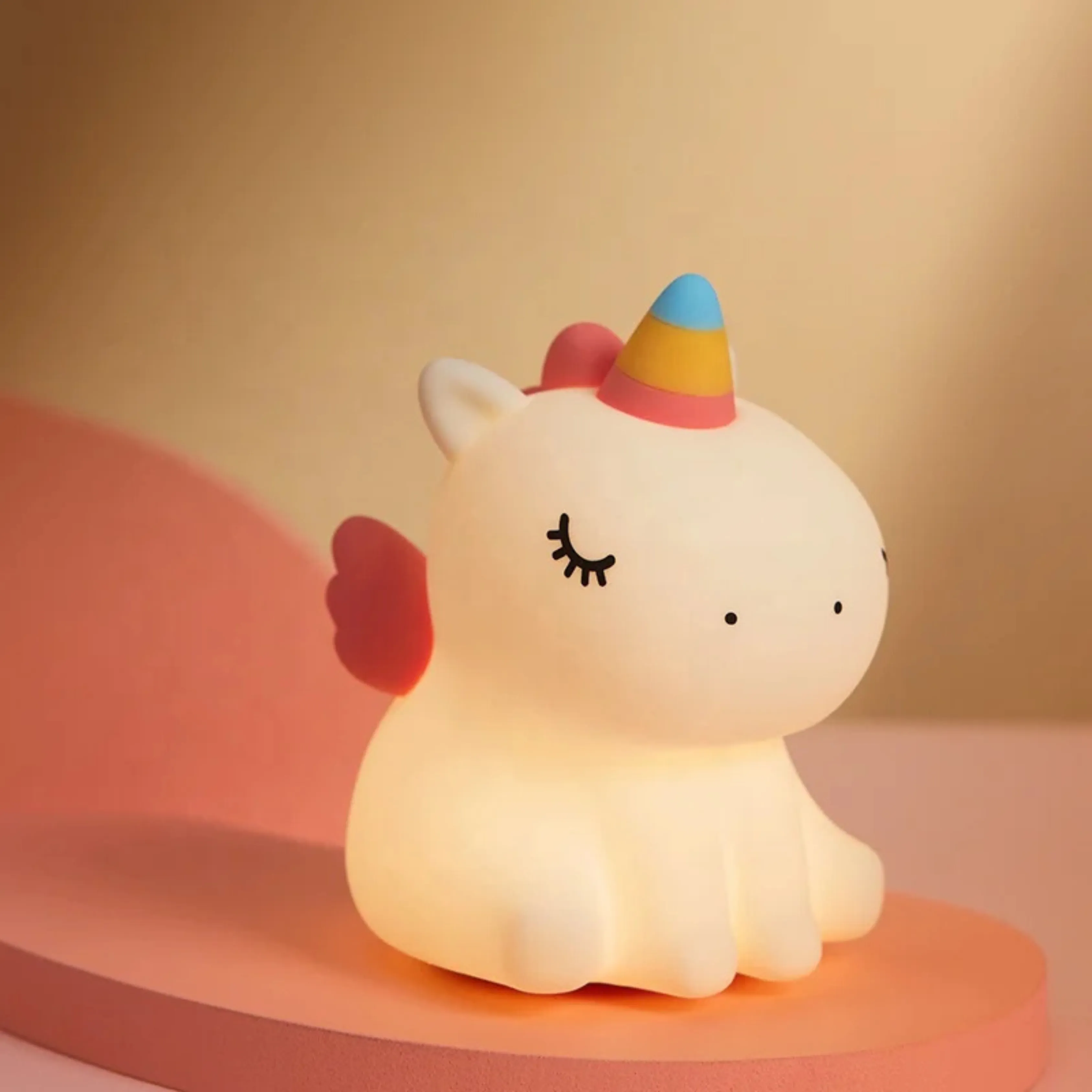 Cute Unicorn Night Light for Kids – Soft Silicone Touch Sensor, USB Rechargeable, Warm White LED Bedside Lamp - Image 4